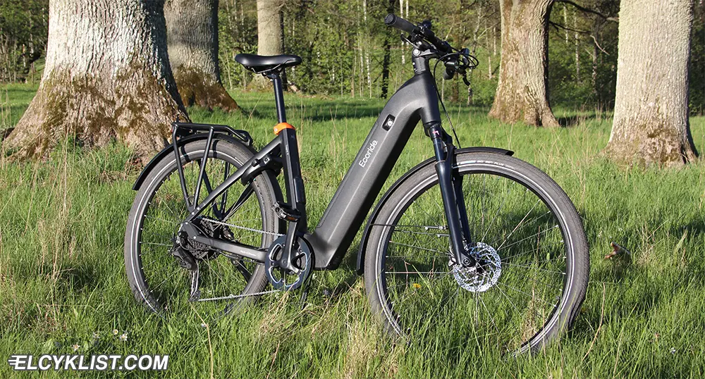 Ecoride Tripper 4 parkerad på äng i solnedgången